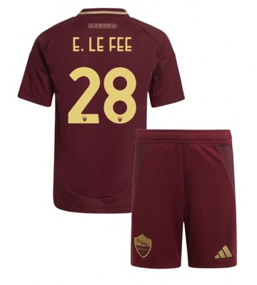 AS Roma Enzo Le Fee #28 Primera Equipación Niños 2024-25 Manga Corta (+ Pantalones cortos)